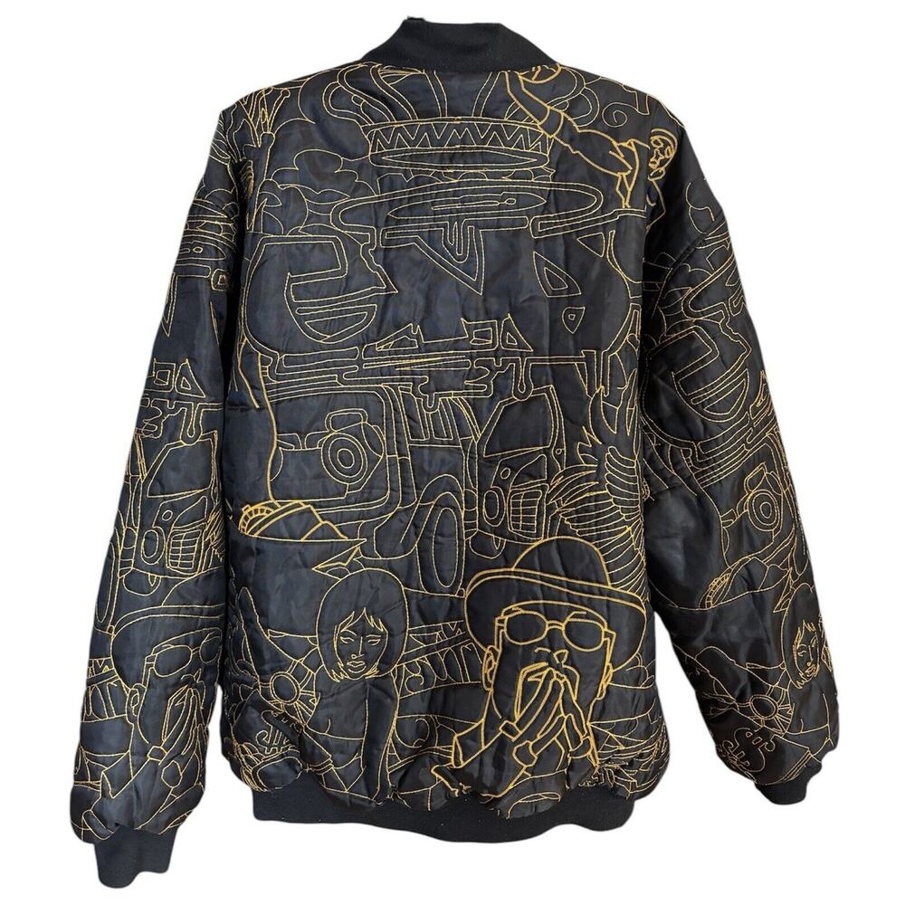 Give Me Face Mens 3X Full Zip Embroidery Jacket Boho Jazz Art Modern Eclectic - Picture 2 of 10